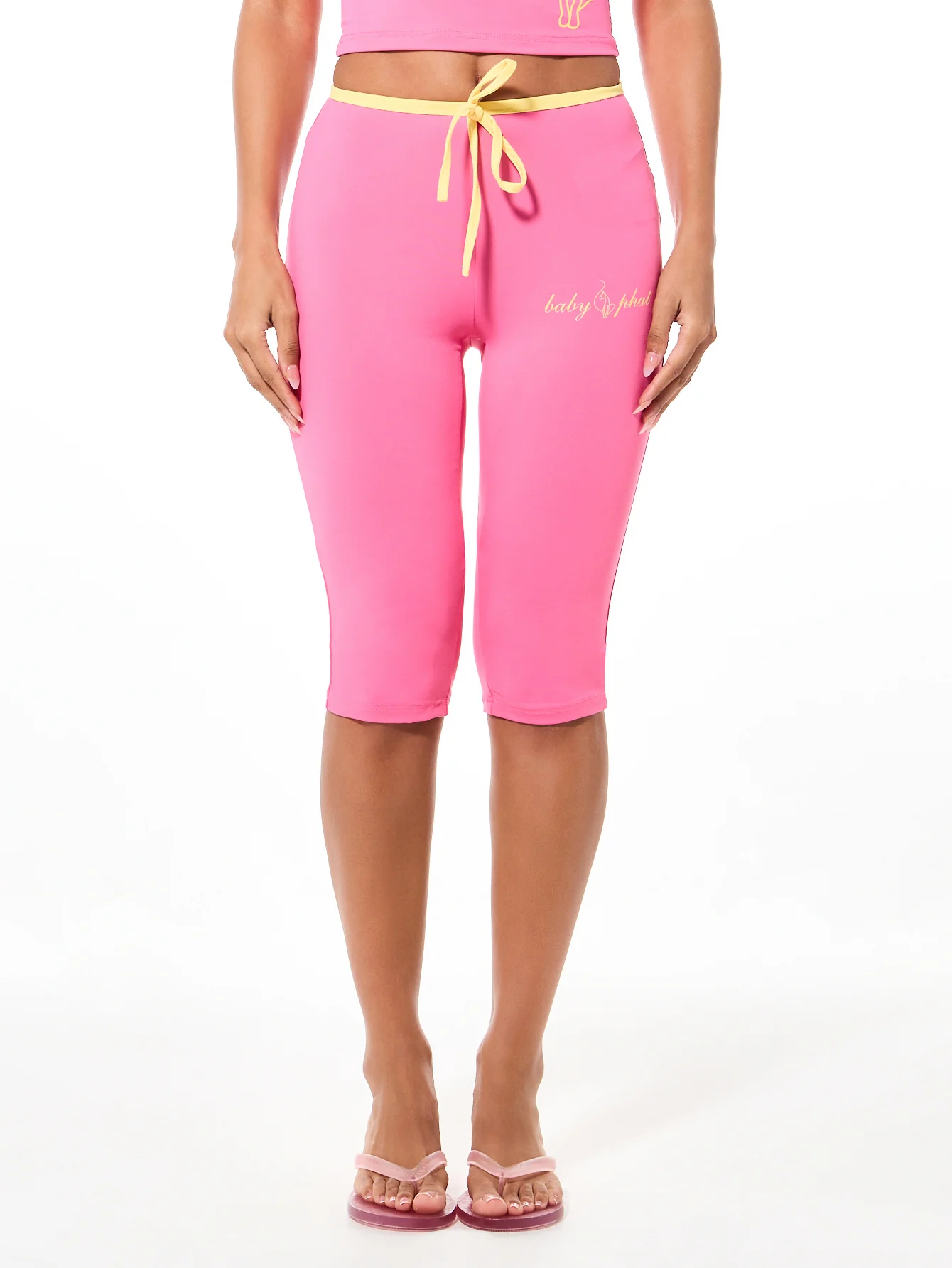 Contrast Capri Leggings with Bow Detail - Image 4