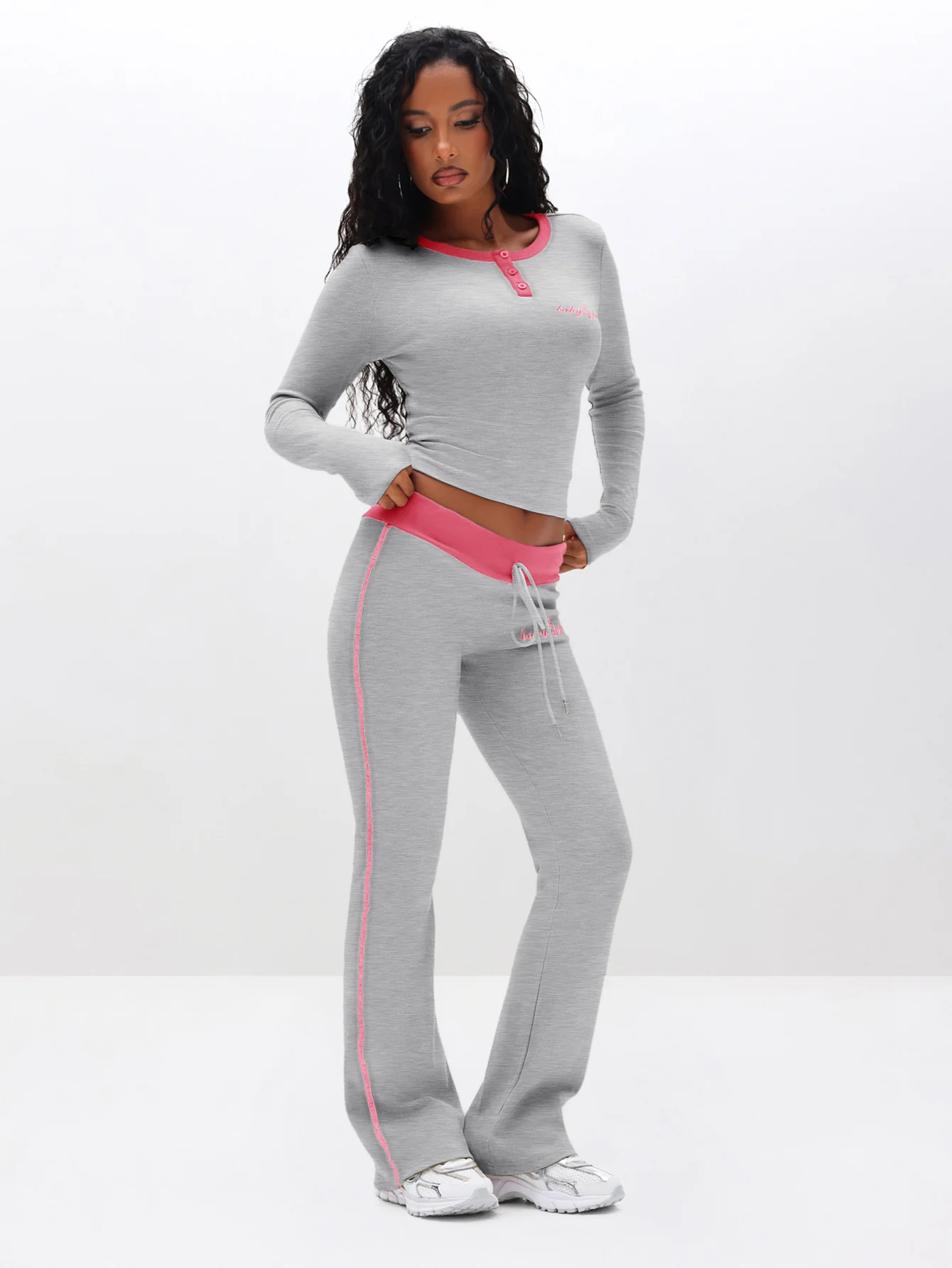 Contrast Trim Bootcut Pant