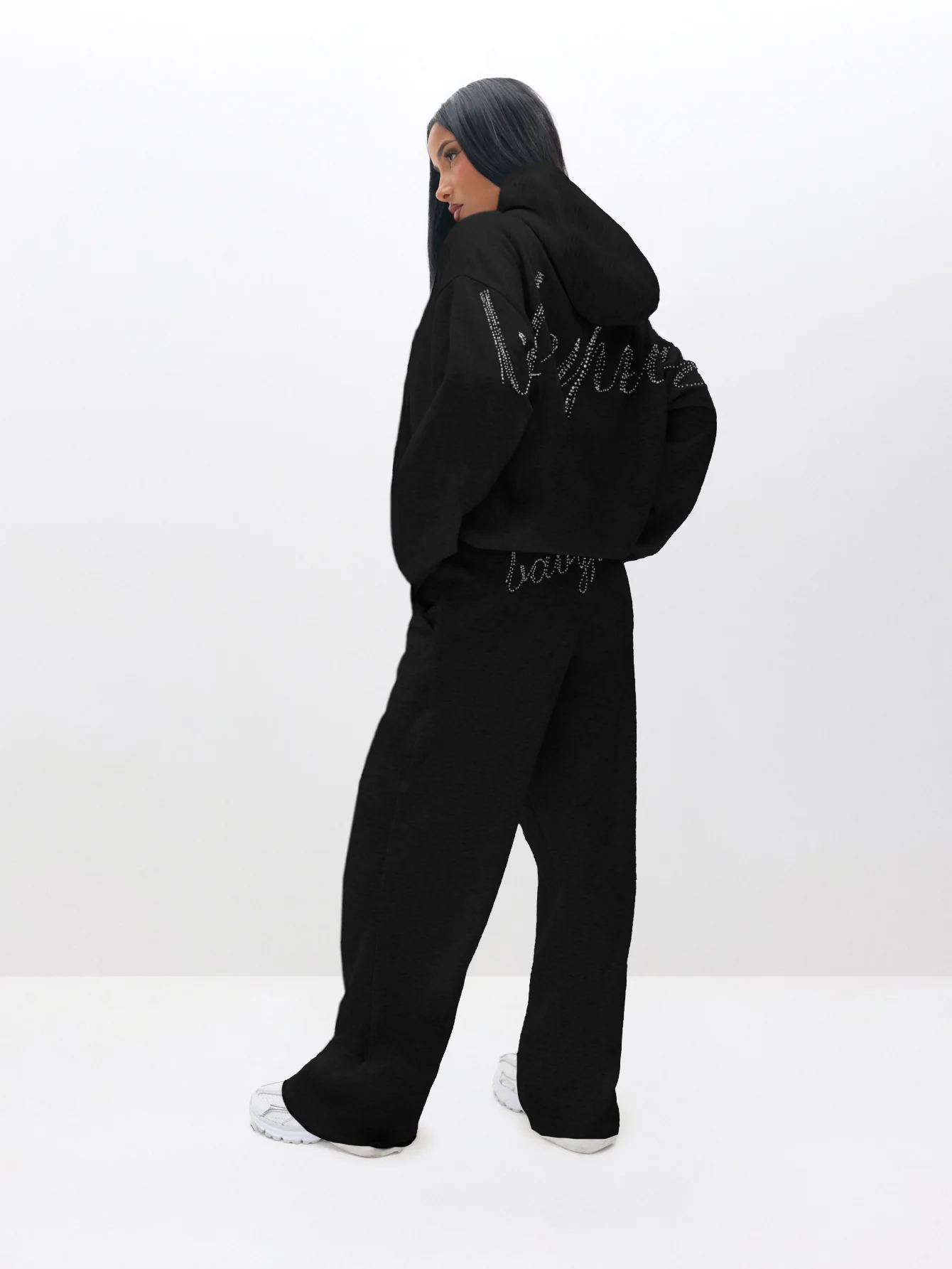 Oversized Hoodie With Rhinestones - Image 2