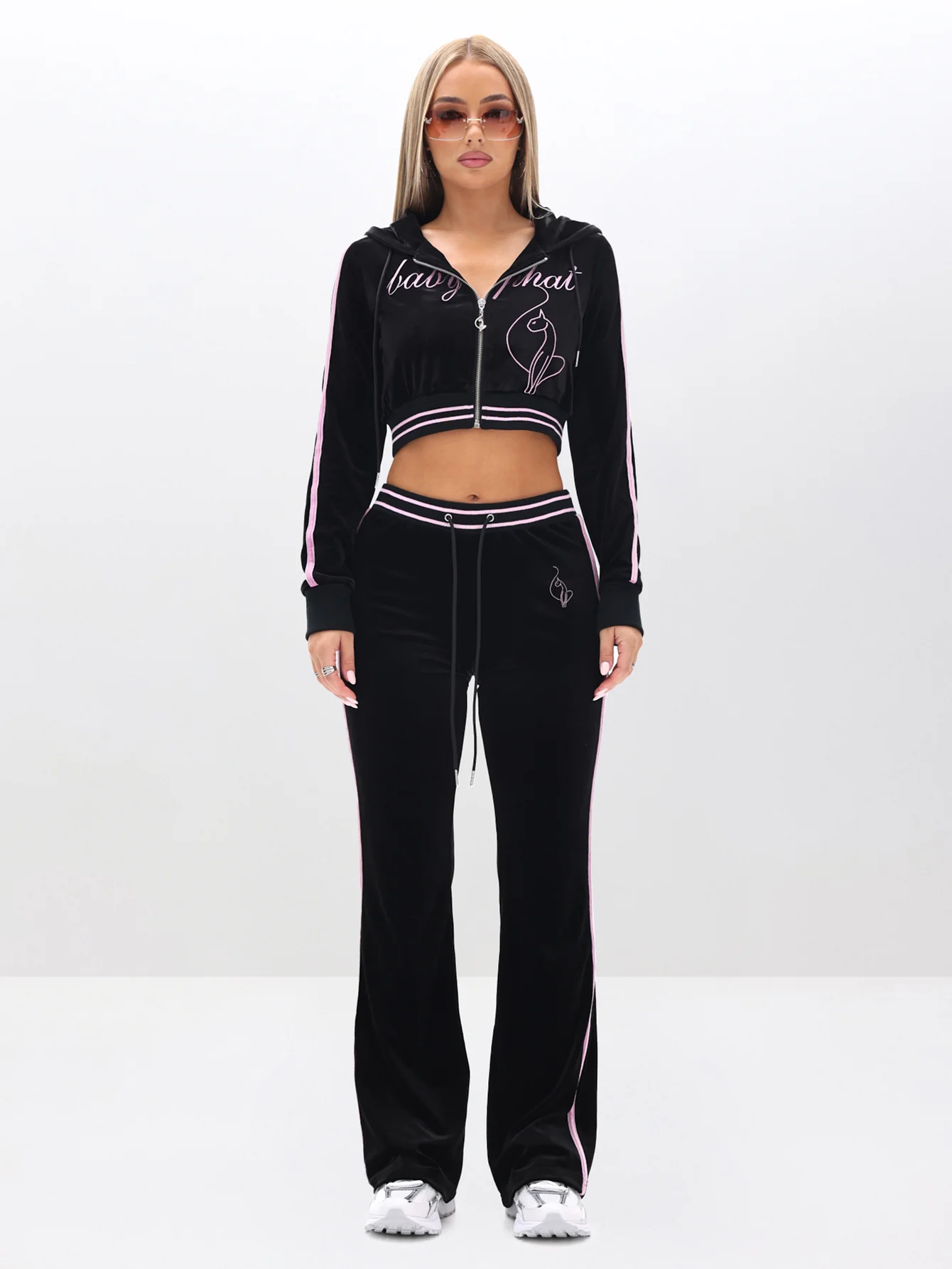 Slim Fit Velour Bootcut Pant